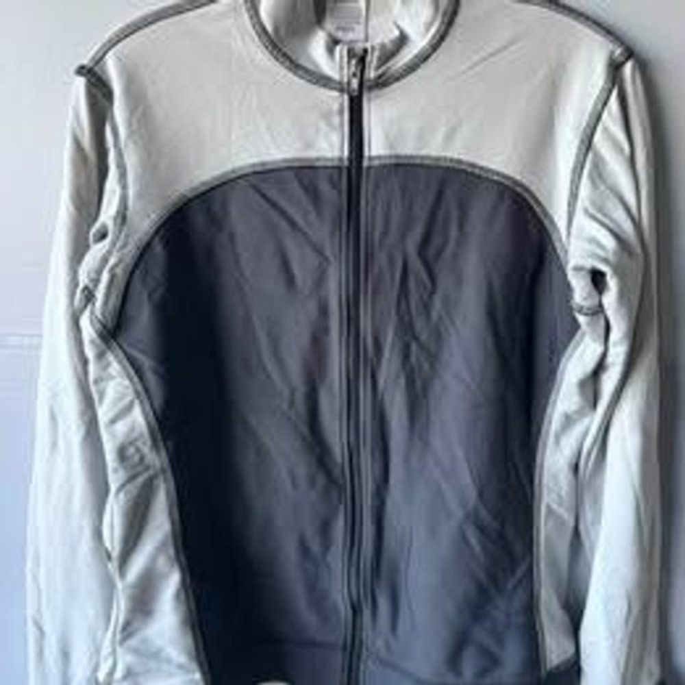Patagonia Womens Grey Colorblock Full Zip Athletic Jacket Thumbholes Large USA